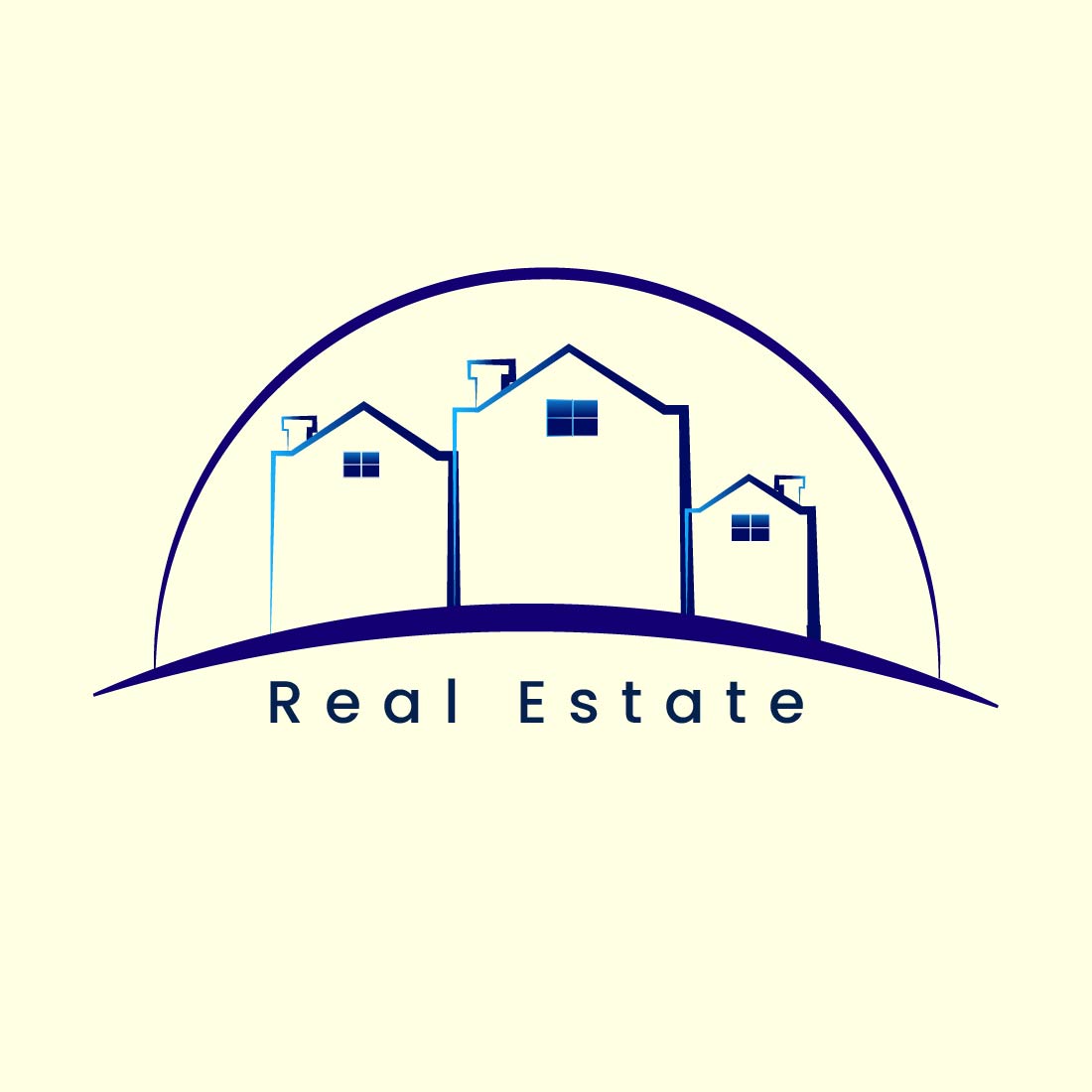 Modern Real estate logo with gradient Blush Effect- Minimal and Unique Design cover image.
