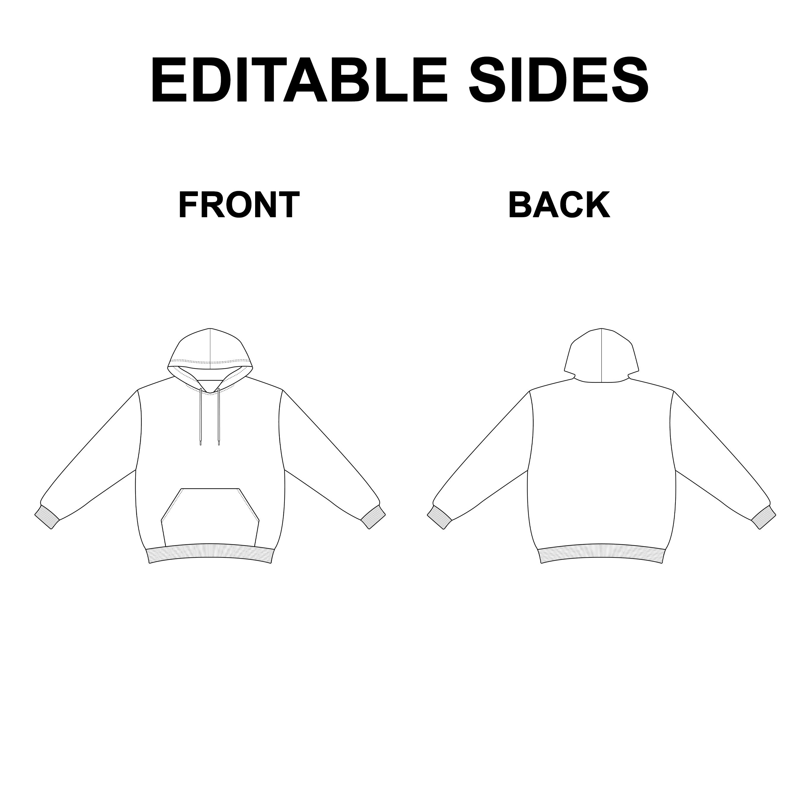 Basic Hoodie Vector Flat Mockup preview image.