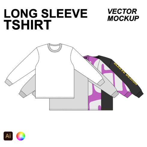 Basic Long Sleeve Vector Flat Mockup cover image.