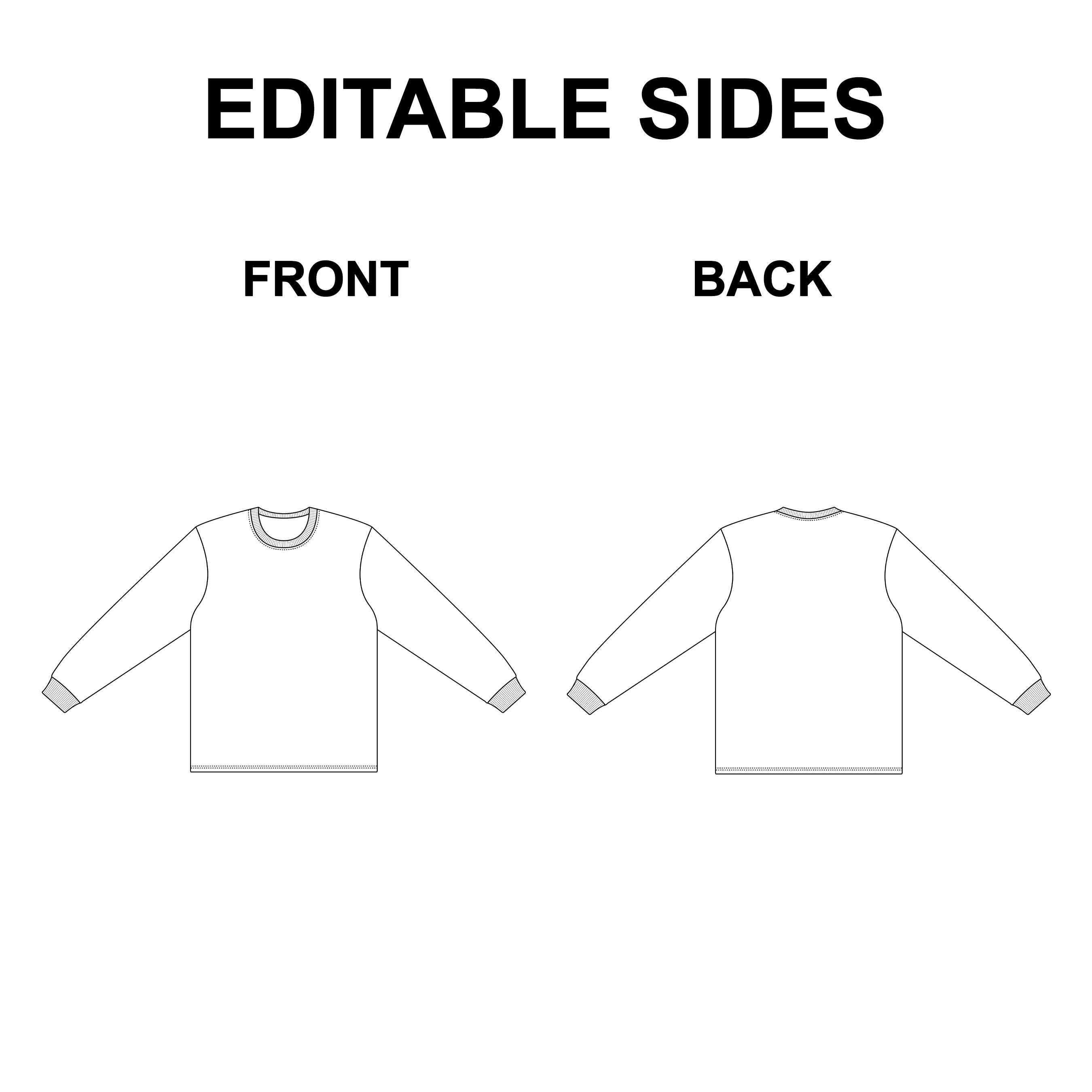 Basic Long Sleeve Vector Flat Mockup preview image.