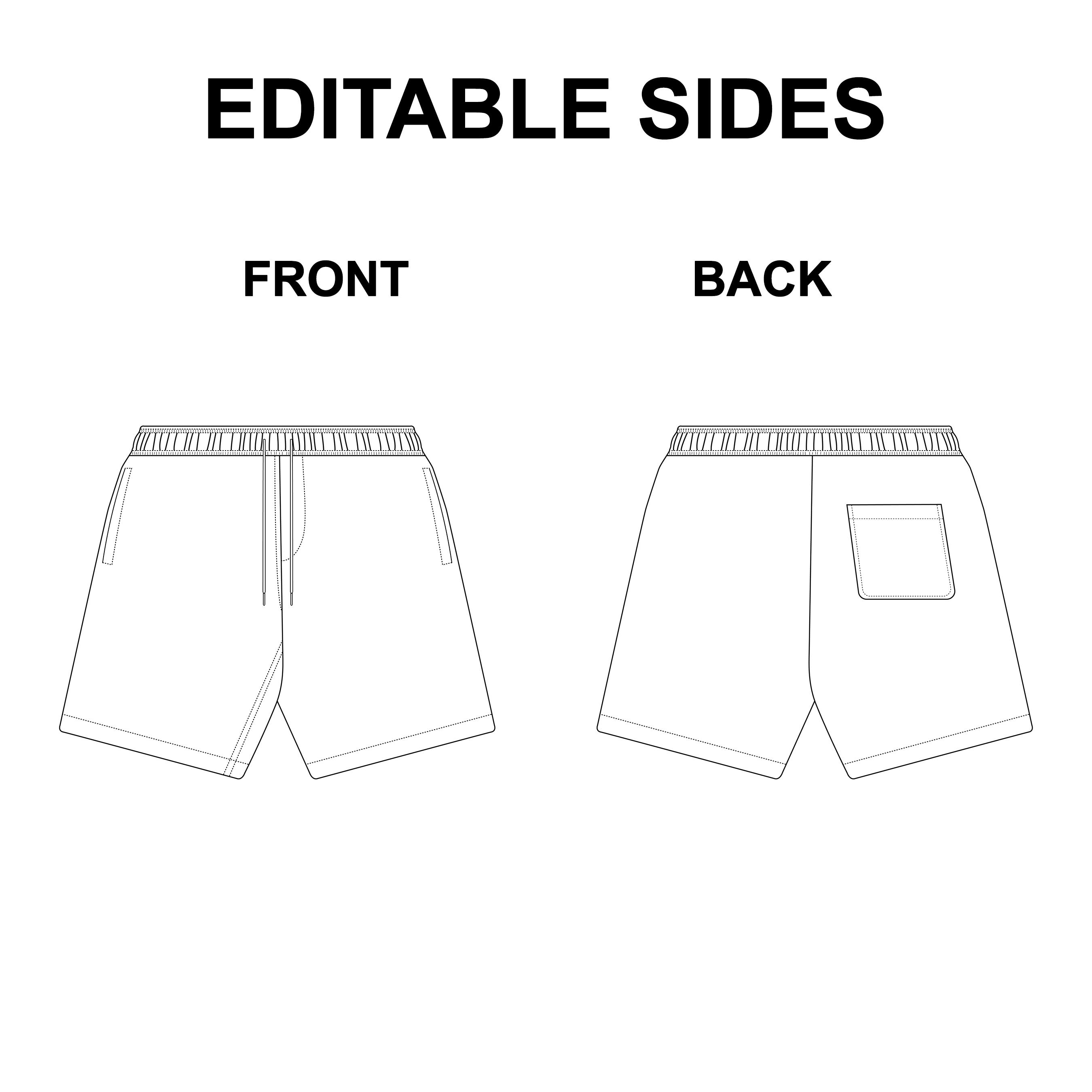 Basic Shorts Vector Flat Mockup preview image.