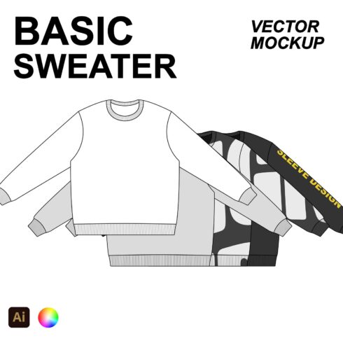 Basic Sweater Flat Vector Mockup cover image.