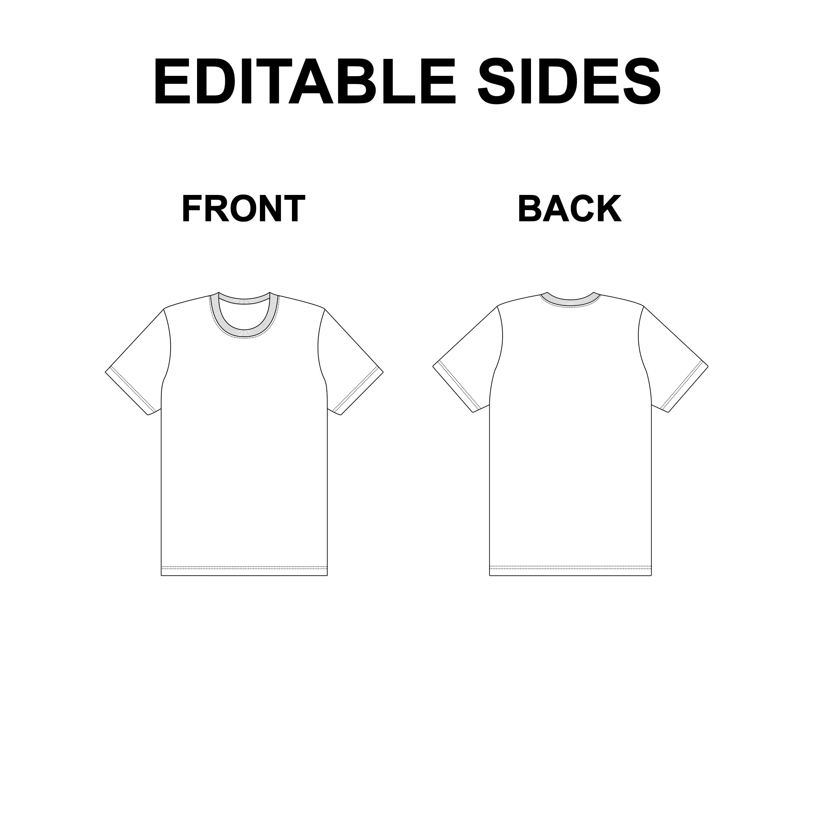 Basic Narrow Tshirt Vector Mockup preview image.