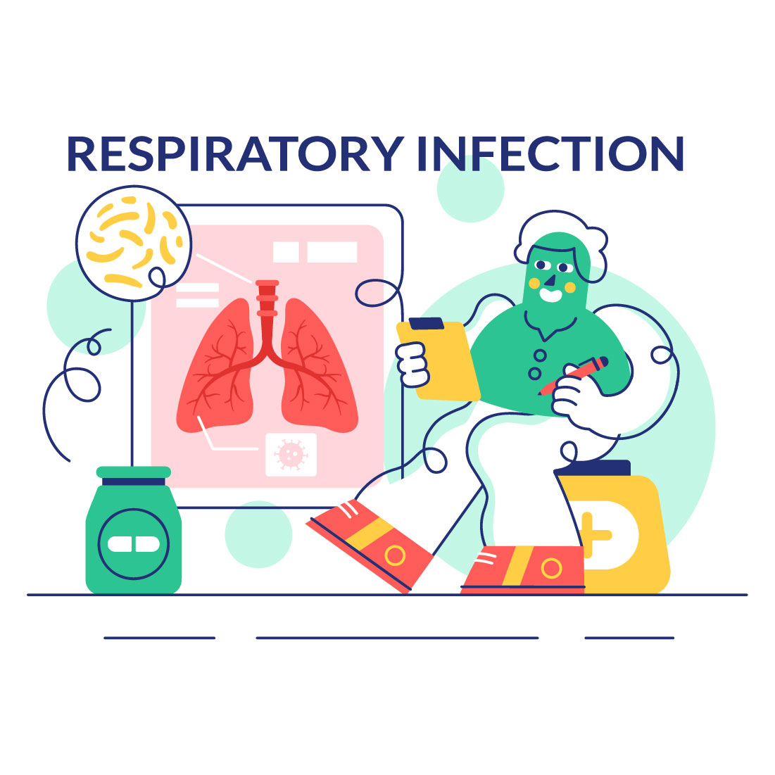 10 Respiratory Infection Illustration preview image.