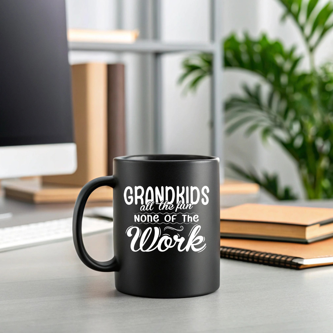 retro style grandparent humor design ideal for mugs hats and apparel. graphic design. 2 black mug mock up 682