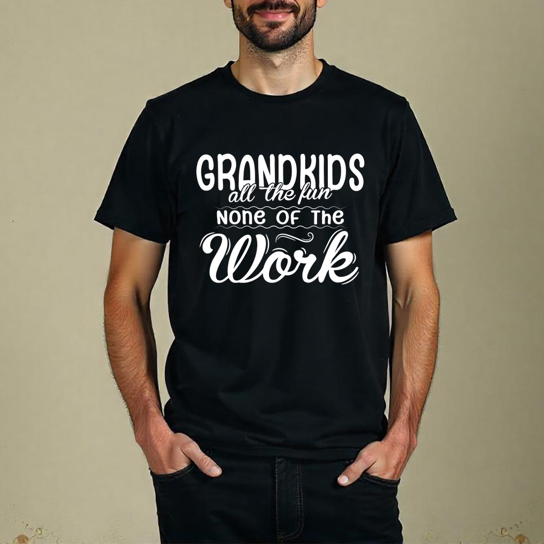 retro style grandparent humor design ideal for mugs hats and apparel. graphic design. 6 black t shirt mock up 621