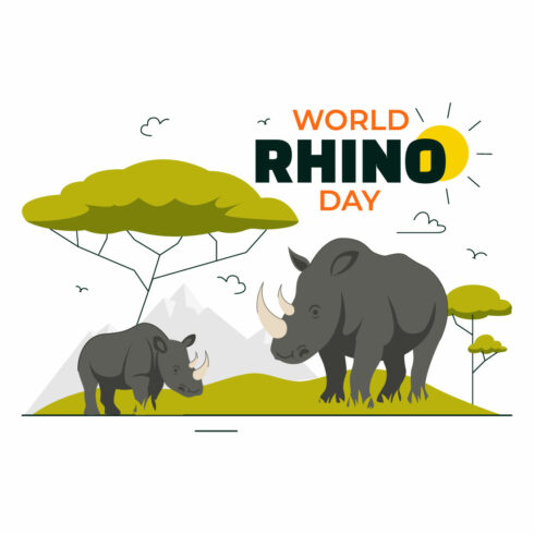 10 World Rhino Day Illustration cover image.