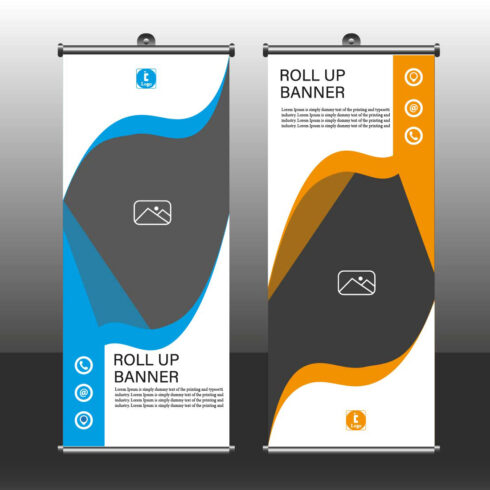 Roll up banner stand design template, modern roll up banner, vector illustration, editable template cover image.