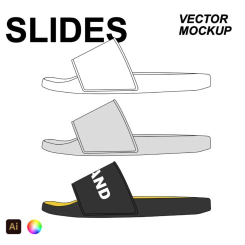 Slides Flat Vector Mockup cover image.