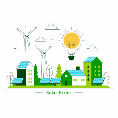 10 Solar Farms Illustration cover image.