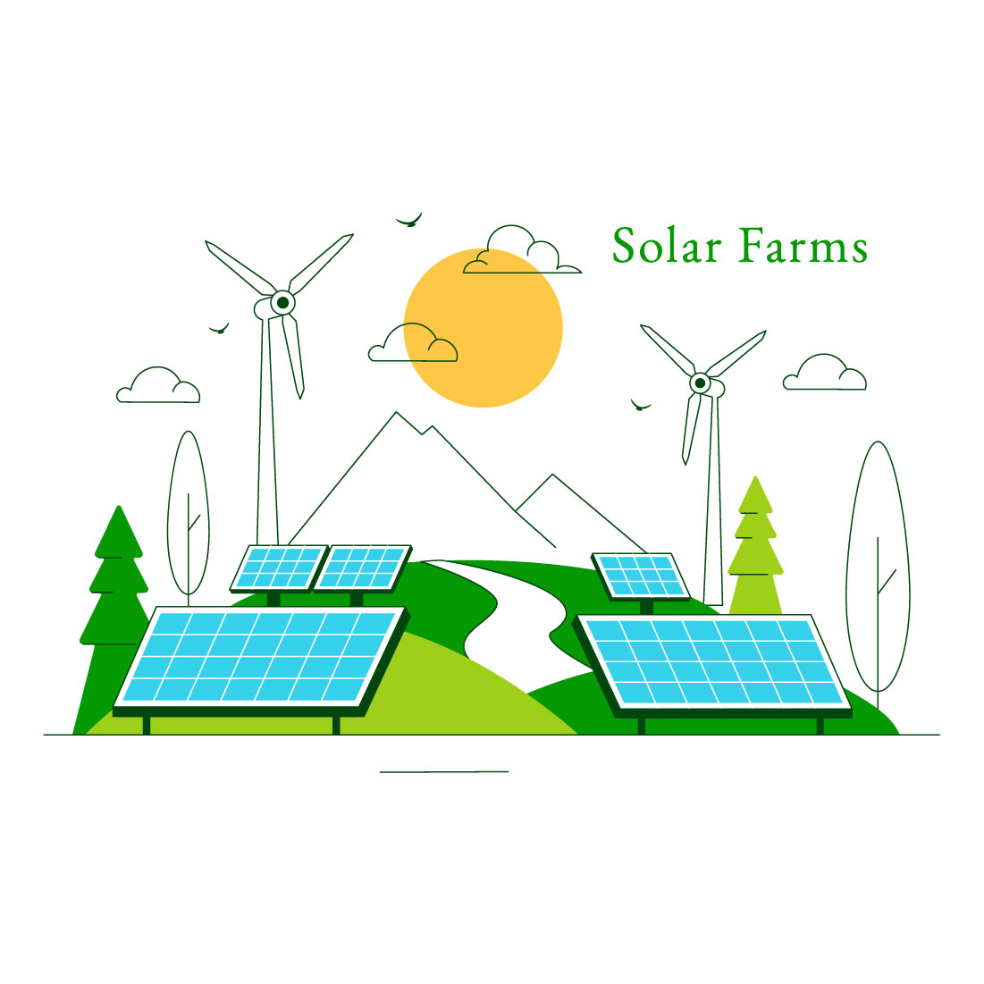 10 Solar Farms Illustration preview image.