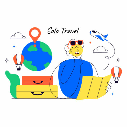 10 Solo Travel Vector Illustration cover image.