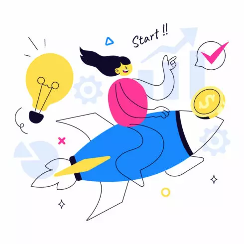 10 Business Startup Vector Illustration cover image.