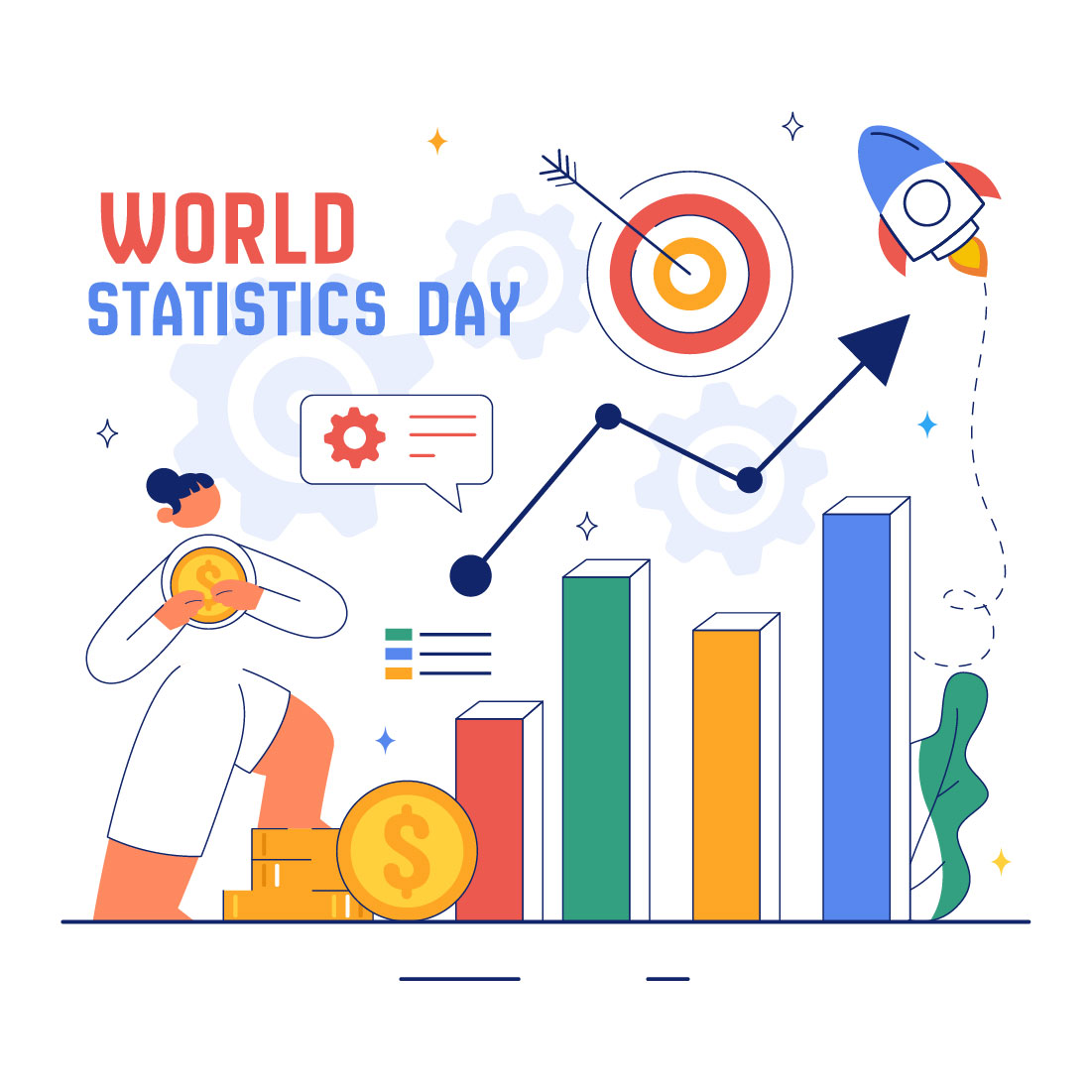 10 World Statistics Day Illustration cover image.