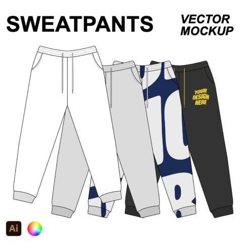 Sweatpants Vector Sketch Mockup cover image.