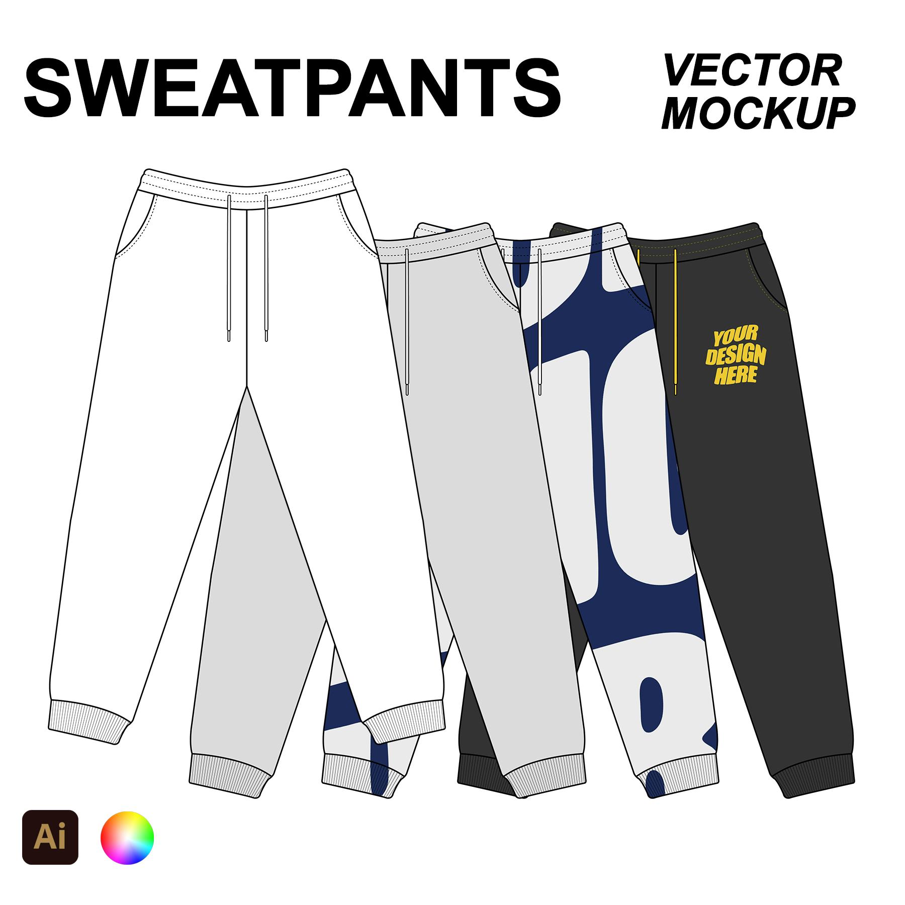 Sweatpants Vector Sketch Mockup cover image.
