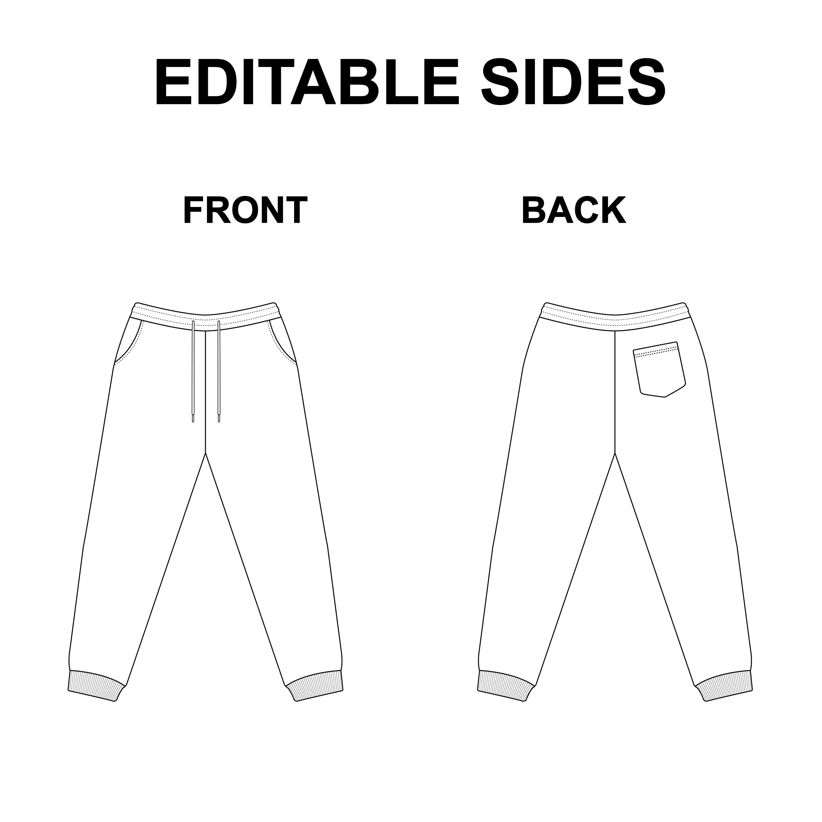 Sweatpants Vector Sketch Mockup preview image.