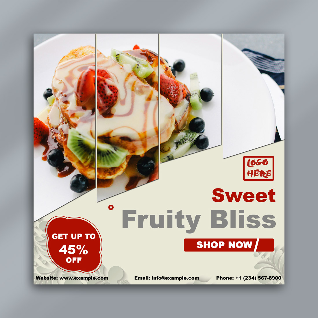 Sweet & Fruity Bliss – PSD Social Media Post Template cover image.