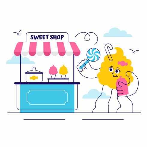 10 Sweet Shop Illustration cover image.