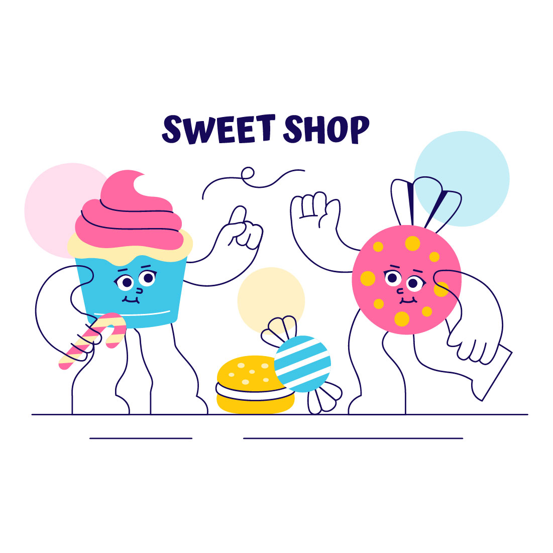 10 Sweet Shop Illustration preview image.