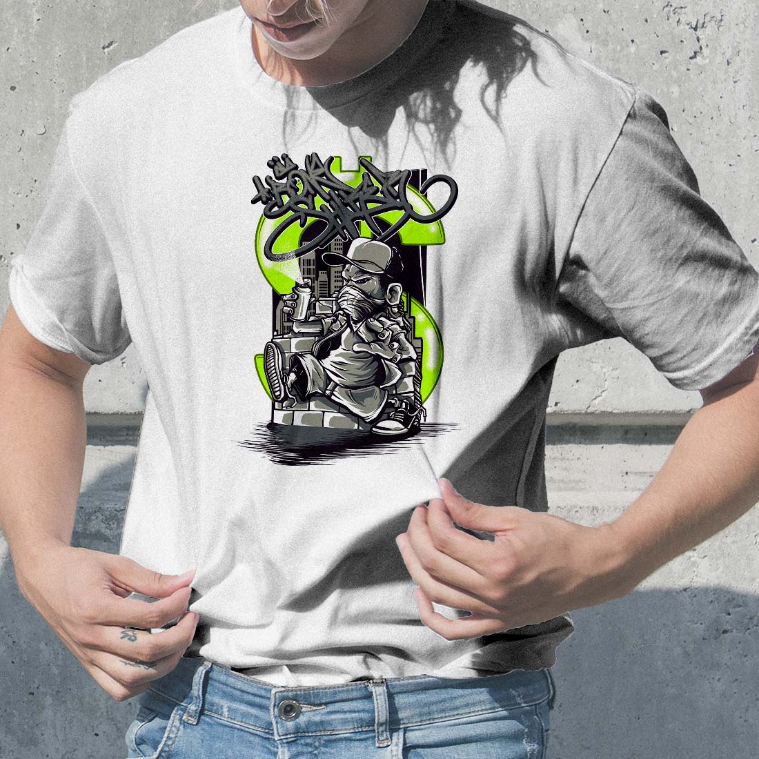 100 Premium Graphic T-Shirt Designs Bundle | Streetwear, Urban, Retro & Tattoo Style preview image.