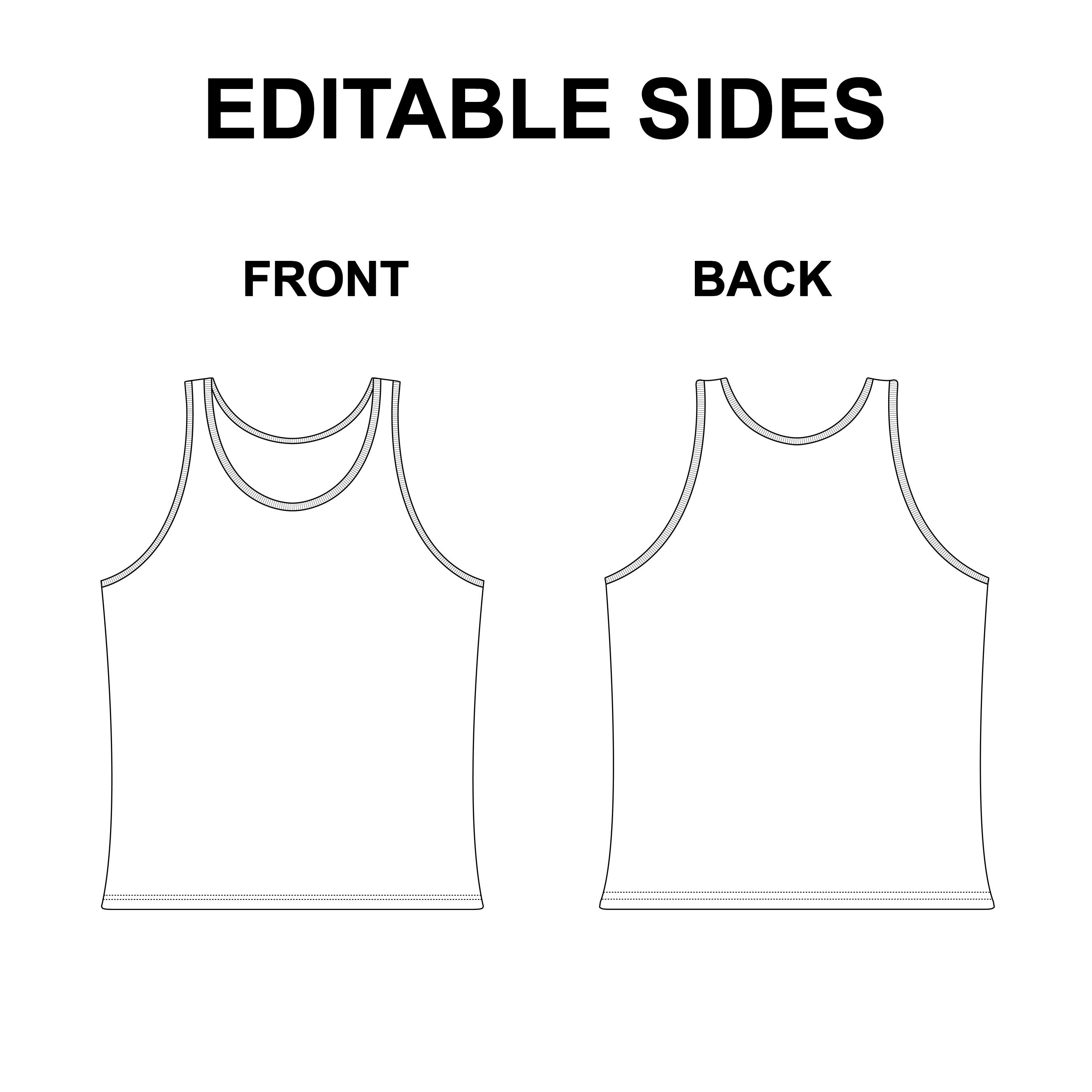 Tank Top Tshirt Flat Vector Mockup preview image.