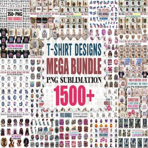 The Big PNG T-Shirt Design Mega Bundle cover image.