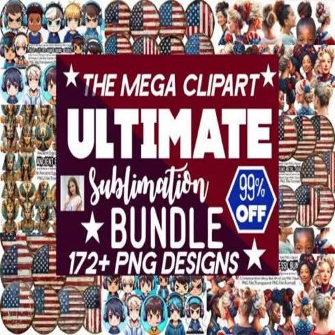 The Mega Sublimation Clipart Bundle cover image.