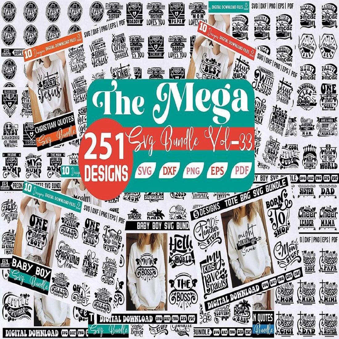 The Mega SVG Bundle Vol-33 preview image.
