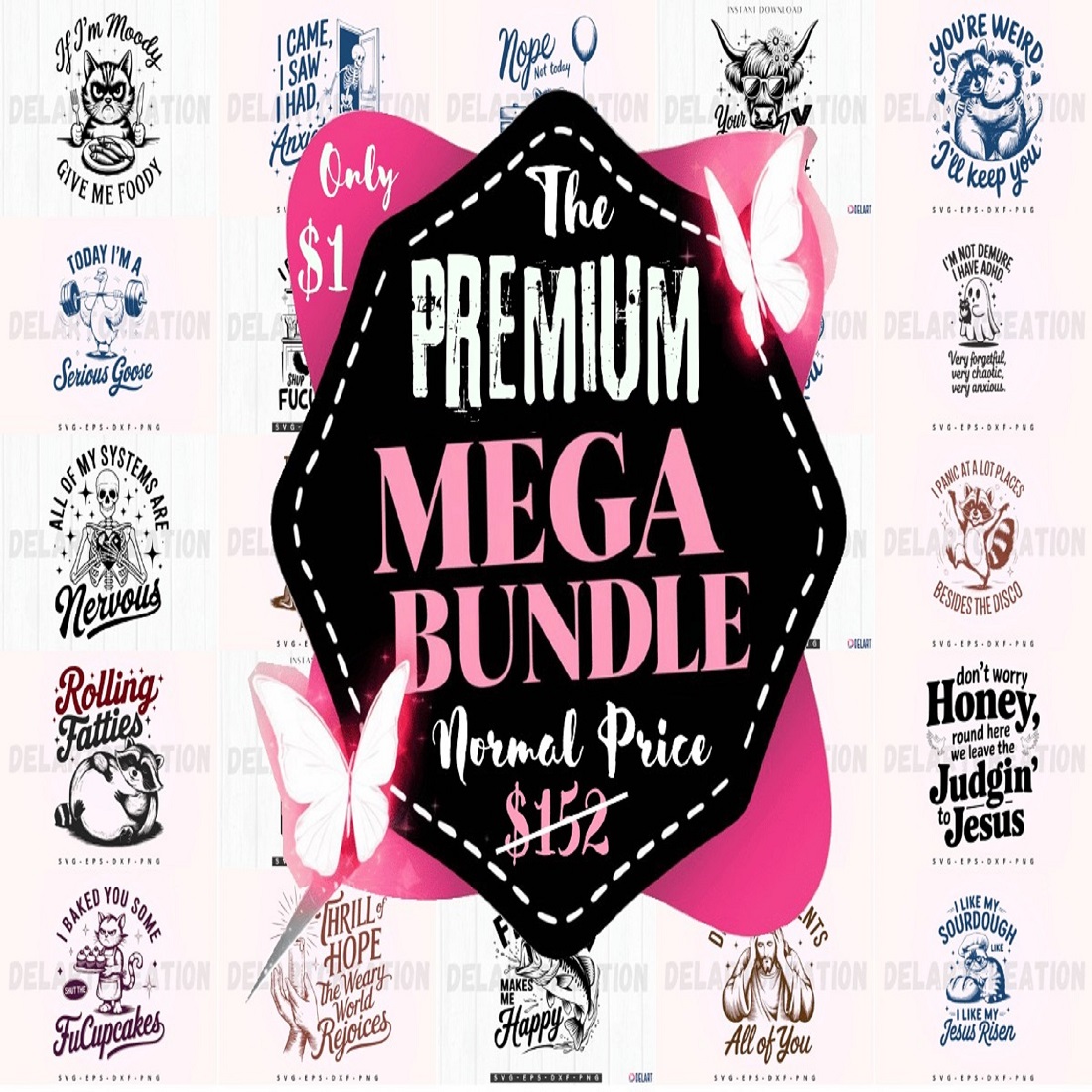 The Premium SVG Mega Bundle cover image.