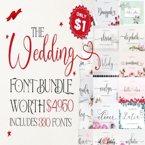 The Mega Script Font Bundle cover image.