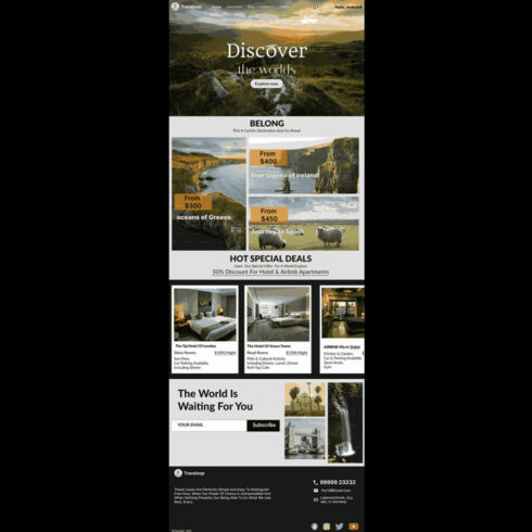 Traveloop Travel & Hotel Booking Website UI Kit – For Tours, Villas & Airbnb web design in Ux for $15 cover image.