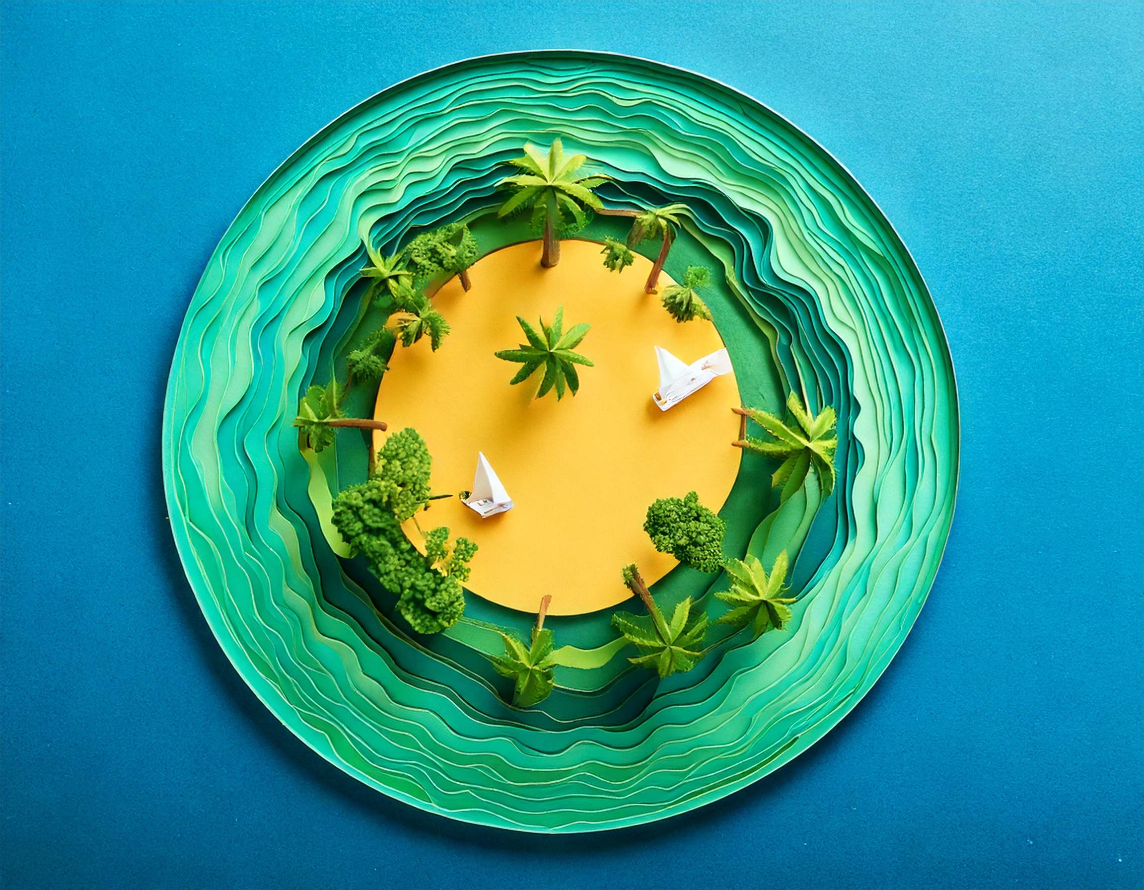 tropical island picnic paper cutout 05 352