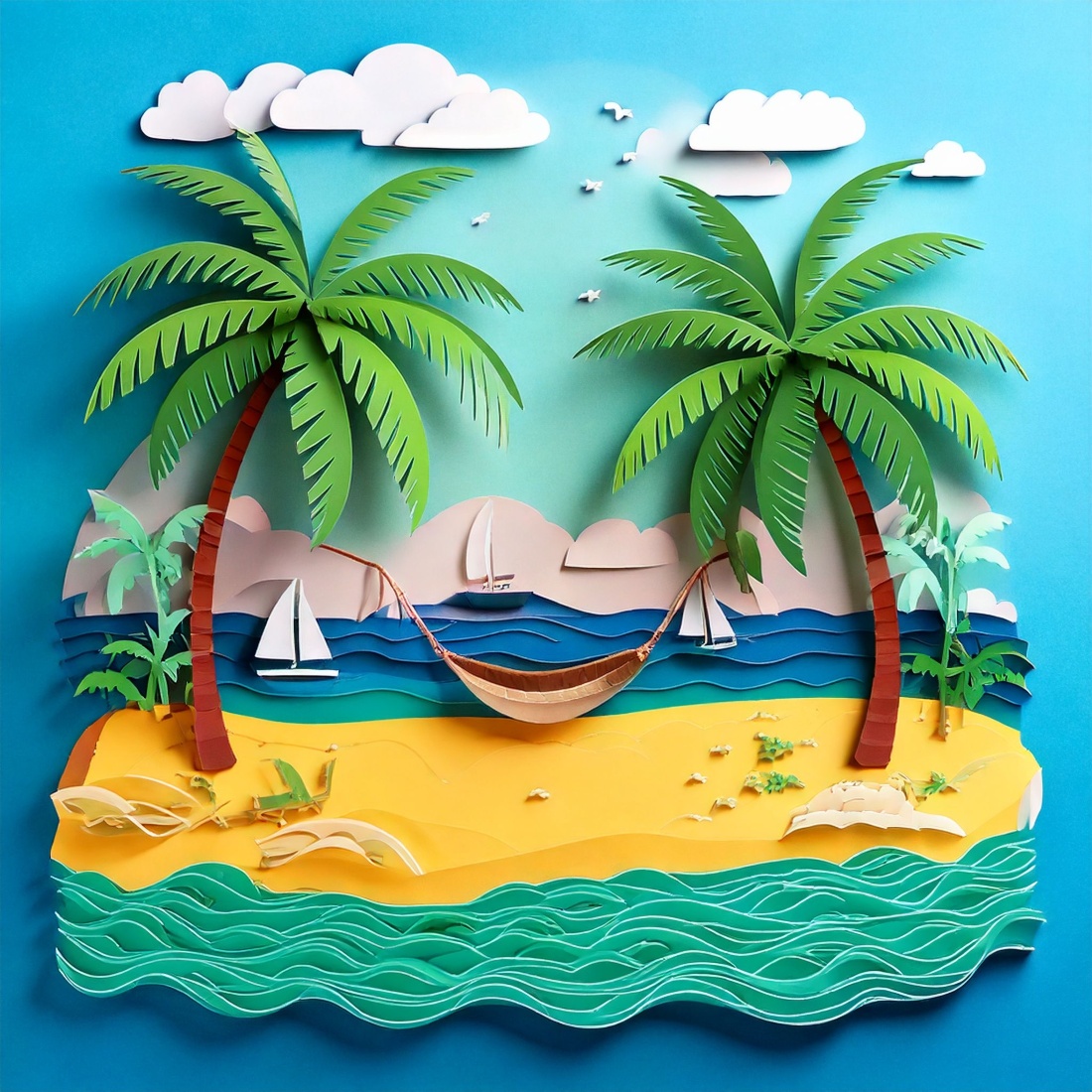 Cozy Harbor Scene in Handcrafted Paper Cutout Style Featuring a Lighthouse at the Edge of the Dock cover image.