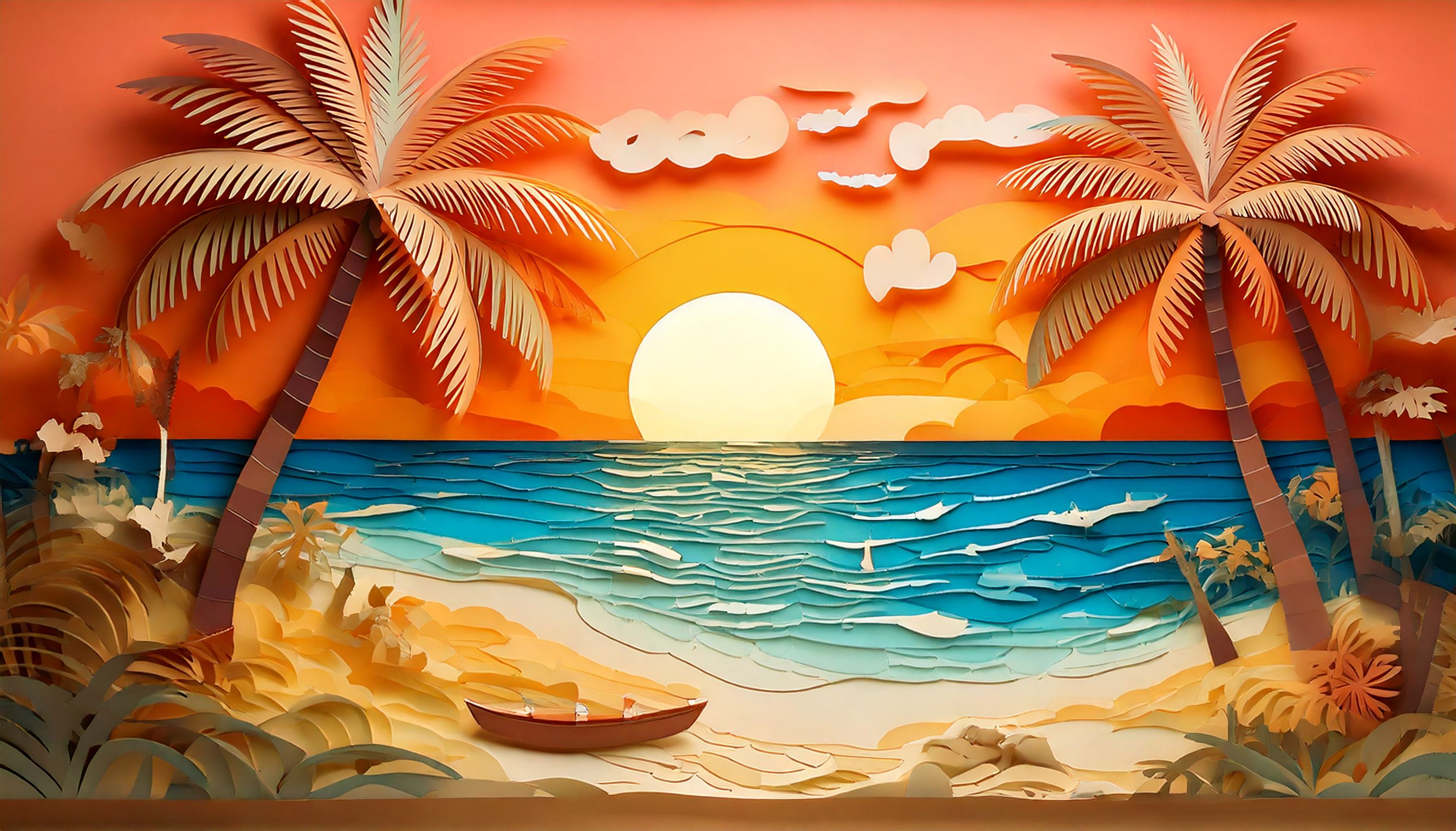 tropical island picnic paper cutout 11 587