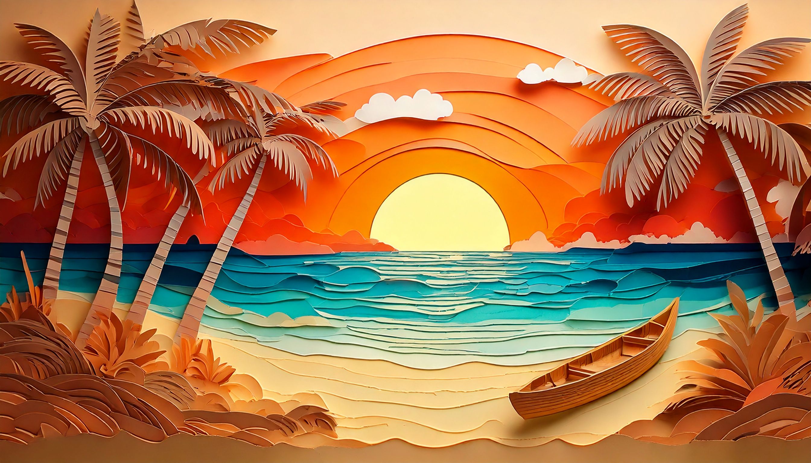 tropical island picnic paper cutout 12 647
