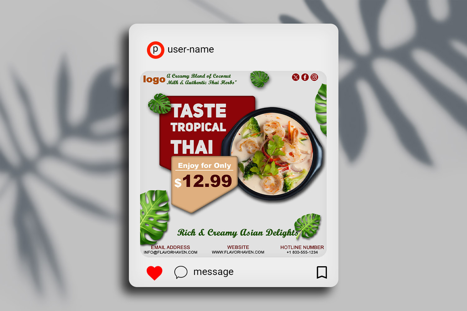 tropical thai cuisine flyer psd 4 357