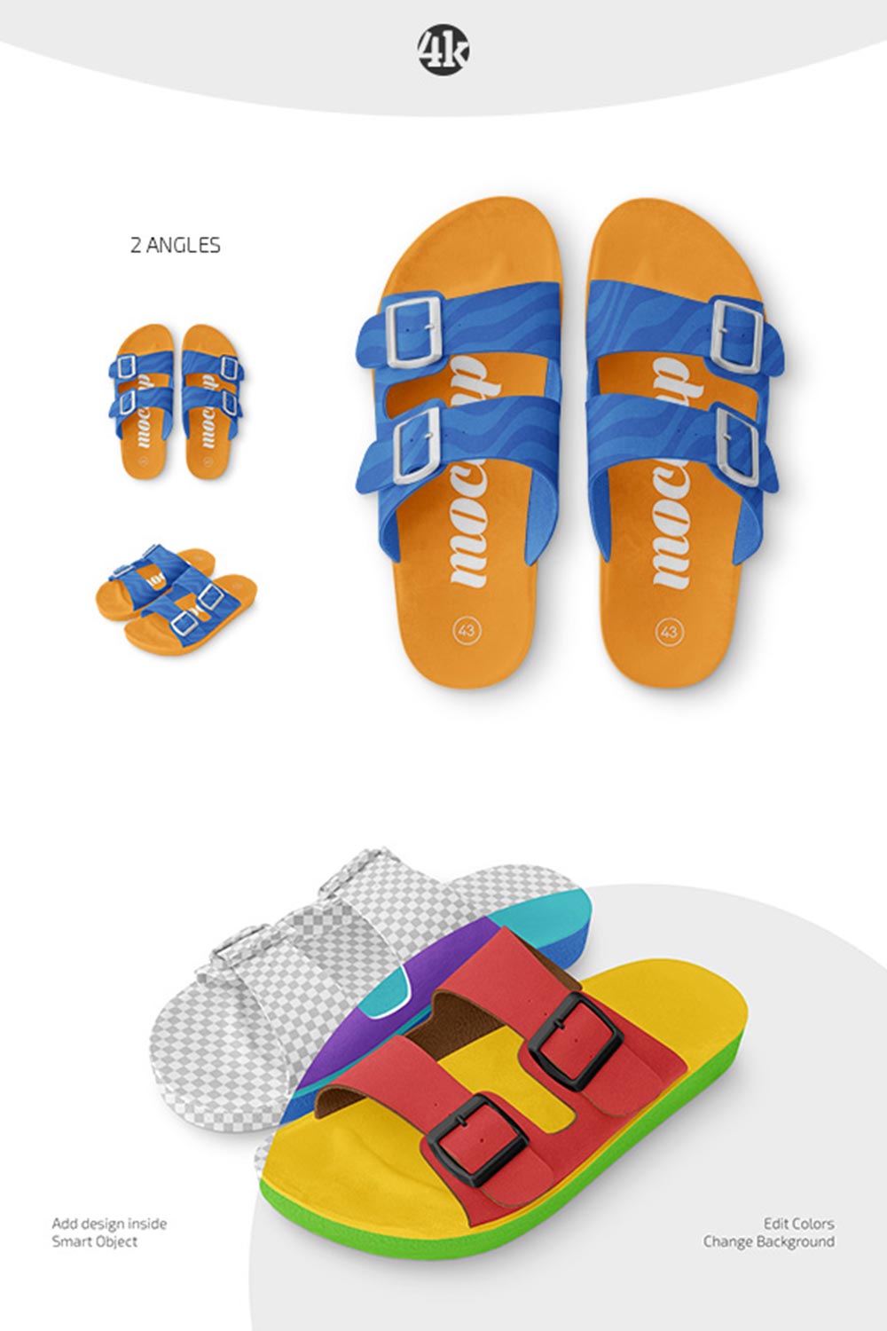 Slide Sandals Mockup Set pinterest preview image.