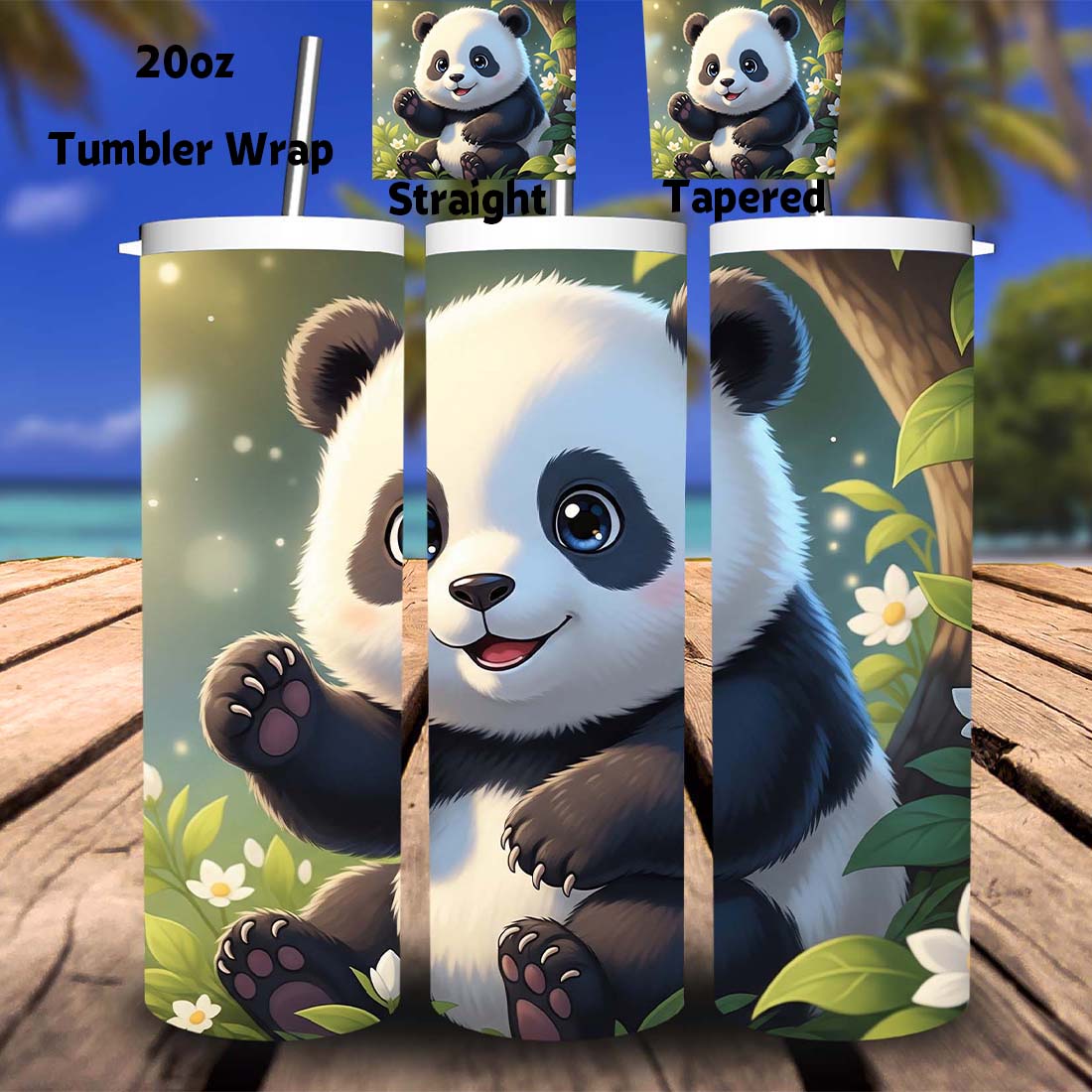 20 oz Skinny Tumbler PNG Bundle | Sublimation Wrap Designs preview image.