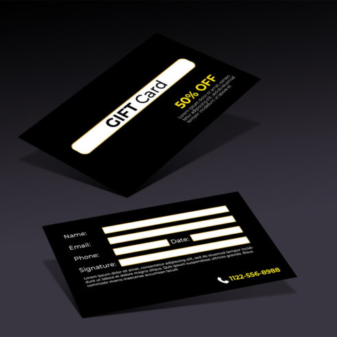 Gift voucher certificate discount card PSD edit able Print able template cover image.