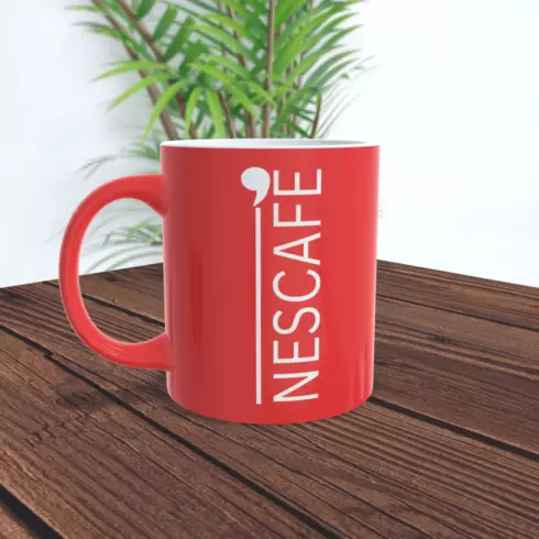 eye catching nescafe cofee mug mockup cover image.