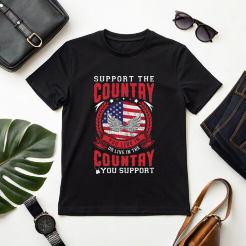 USA pride vintage style design with wings and a bold patriotic message Graphic Design cover image.