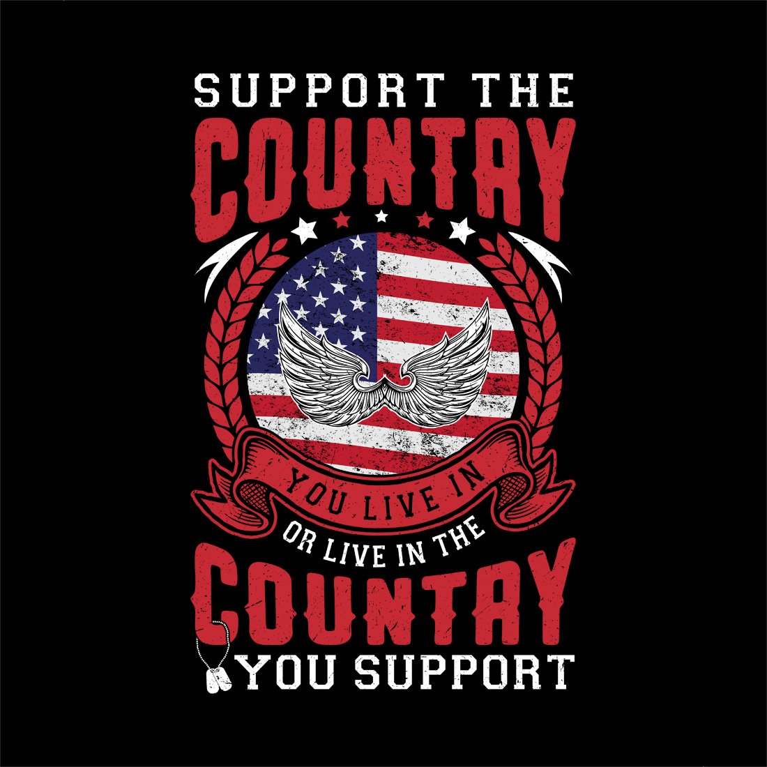 USA pride vintage style design with wings and a bold patriotic message Graphic Design preview image.