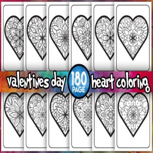 Valentine's Day Heart Coloring Book Page cover image.