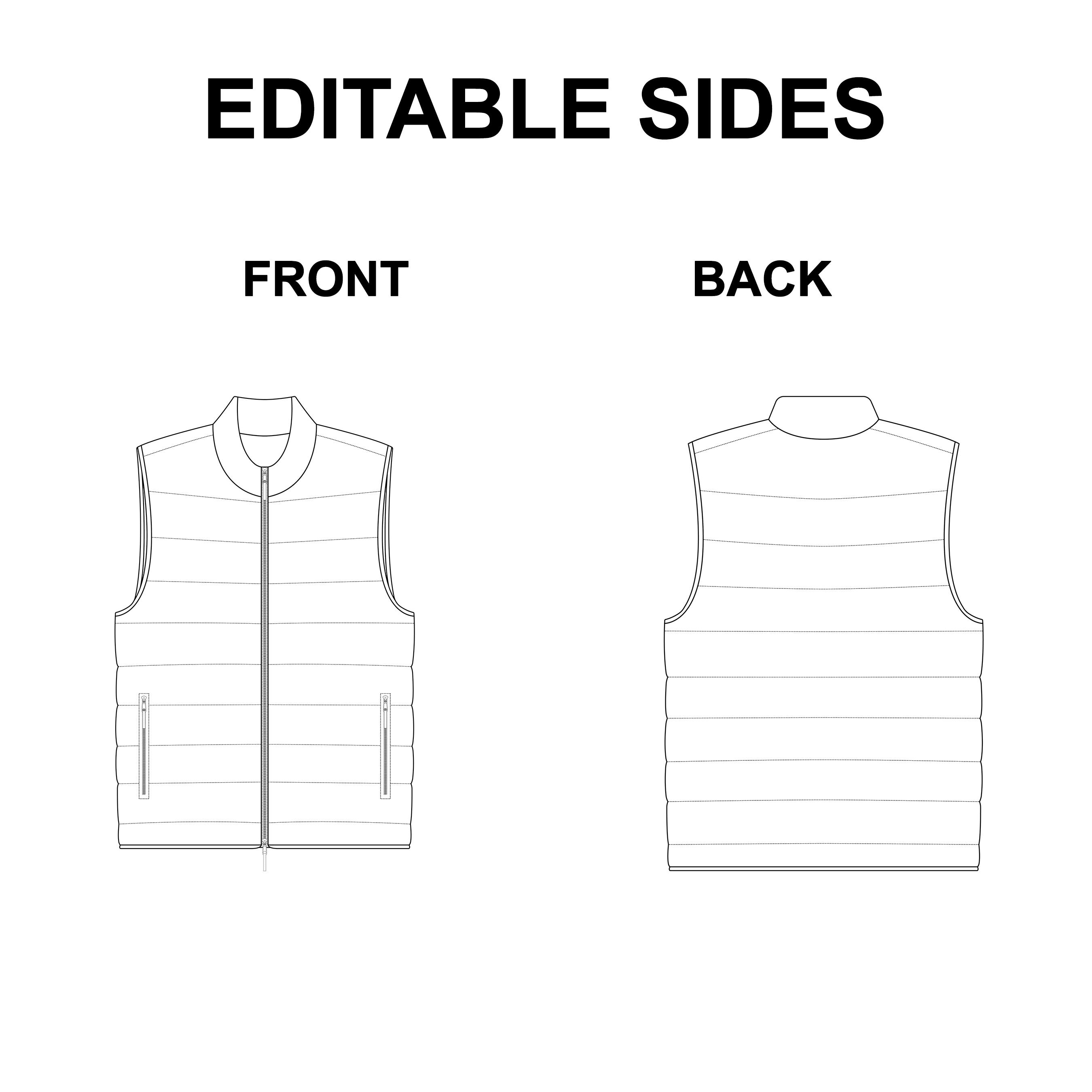 Jacket Vest Vector Flat Mockup preview image.