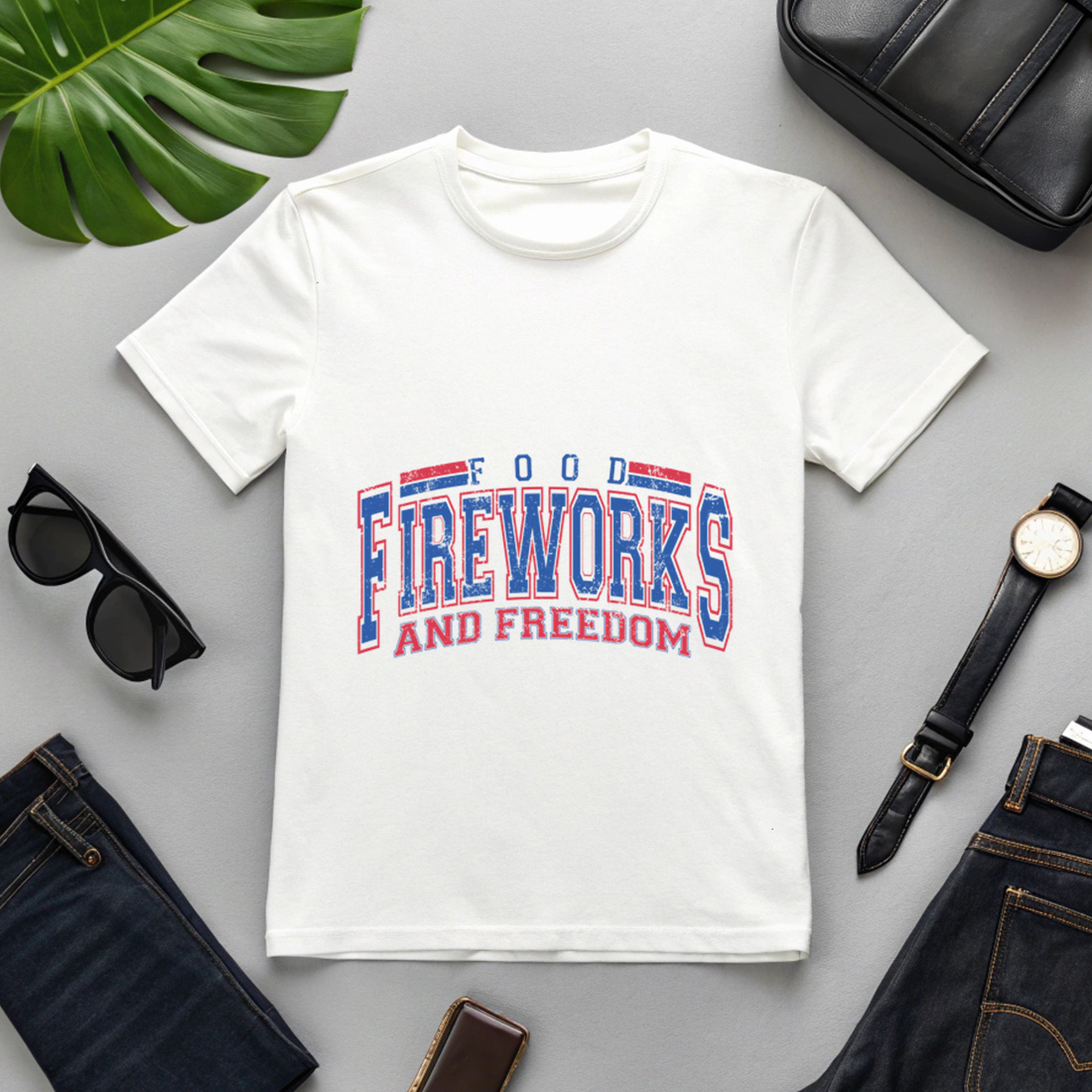vintage American design featuring food, fireworks, and freedom for patriotic celebrations Graphic Design cover image.