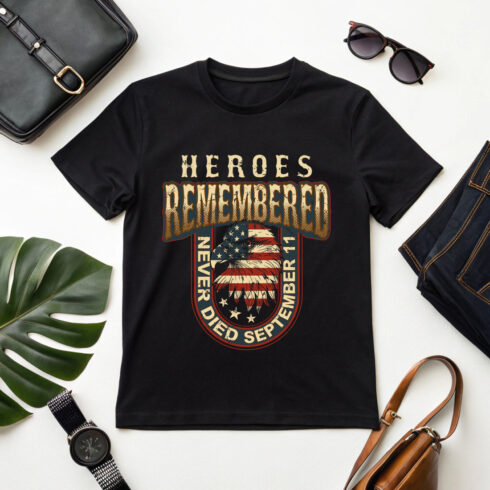 vintage american flag eagle tribute for september 11 remembrance day graphic design cover image.