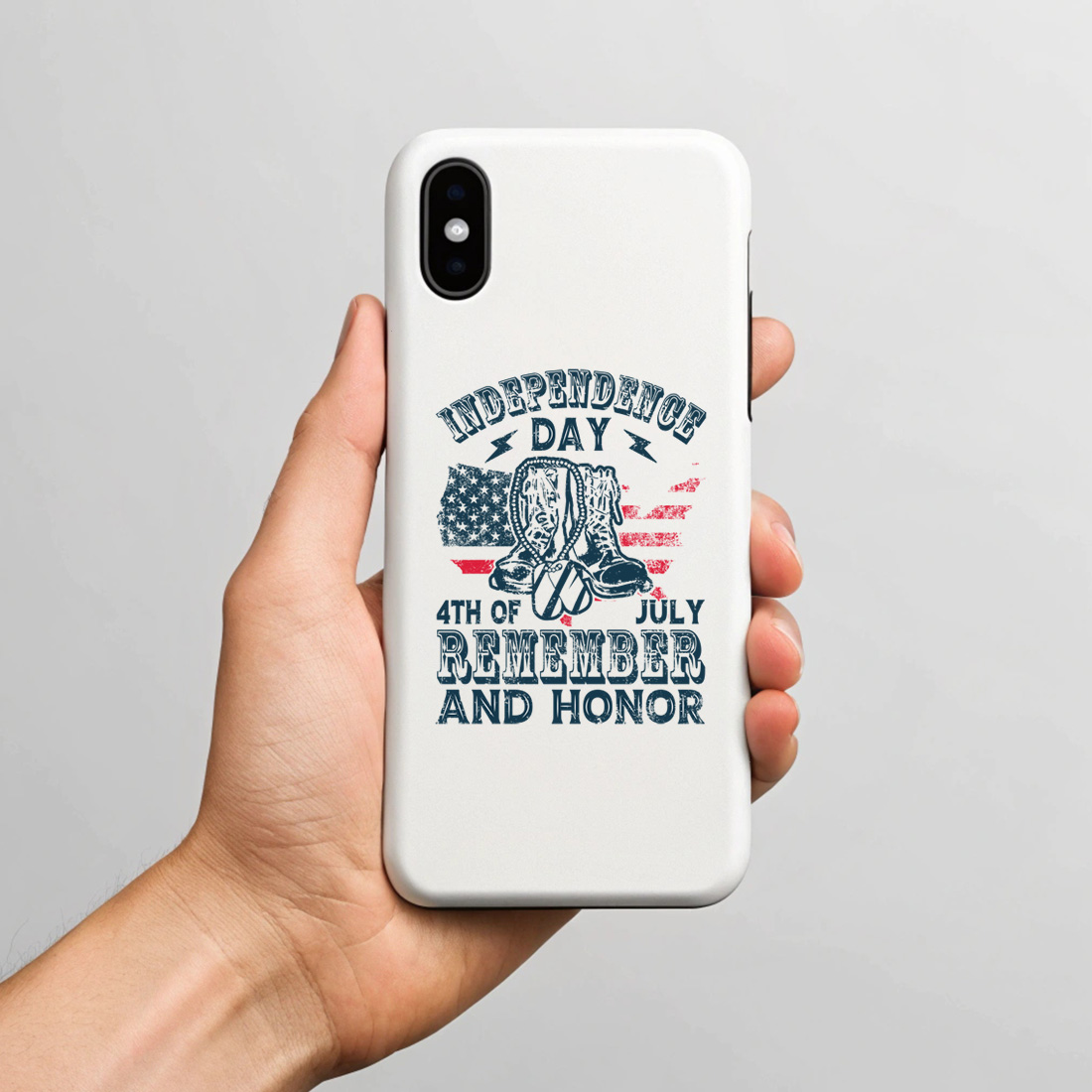 vintage independence day remember and honor 4th of july military boots t shirt design. graphic design. 7 with phone case mock up 101
