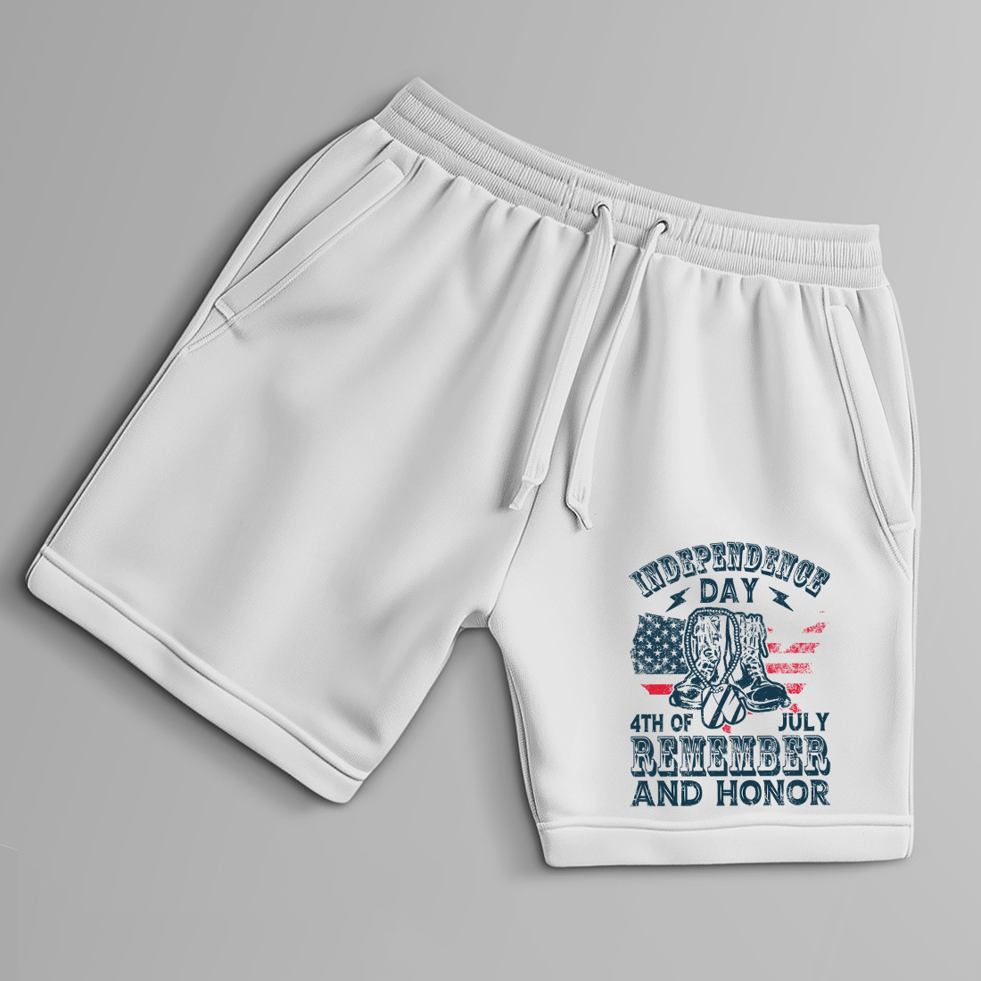 vintage independence day remember and honor 4th of july military boots t shirt design. graphic design. 9 with shorts mock up 647