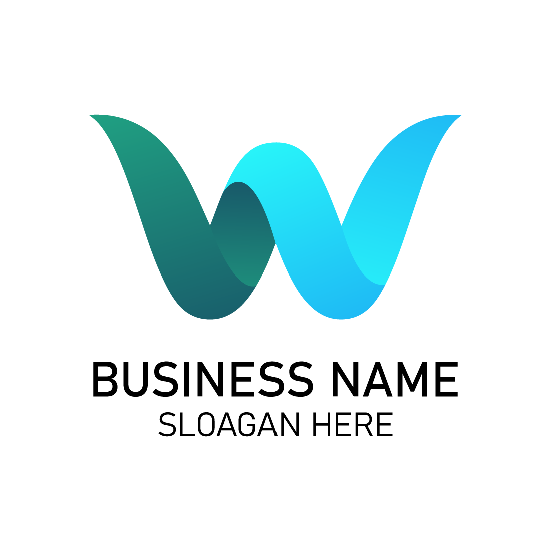 Gradient Ribbon "W" Logo preview image.